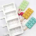 Silicone Ice Cream Mold – 4-Hole Small Block Shape, BPA-Free Ice Pop & Ice Cream Maker. 