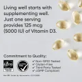 Sports Research Vitamin D3 5000 IU with Coconut MCT Oil - High Potency Vitamin D Supplement for Immune & Bone Support - Non-GMO Verified, Gluten & Soy Free – 125mcg, 30 Liquid Softgels. 