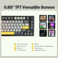 Ajazz AK820 Pro 75% Gasket-mounted Bluetooth 5.1/2.4G Wireless/Type-C Wired Mechanical Keyboard with TFT Screen for Mac/Win. 