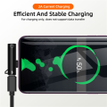 3X 2 In1 Type C Adapter Splitter for to 3.5mm Audio Headphone Charging Jack Earphone AUX Cable Connector-B. 