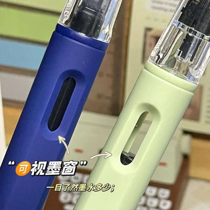 Pen%20replaceable%20ink%20bag%20ins%20high%20aesthetic%20cartoon%20cute%20student%20practice%20upright%20posture%20durable%20calligraphy%20signature%20pen%20-%20Image%204