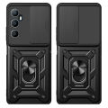 Quiberk for Realme C65 4G Phone Case Slide Camera Cover Magnetic Kickstand Hard Shockproof Armor Back Casing black Phone Case. 