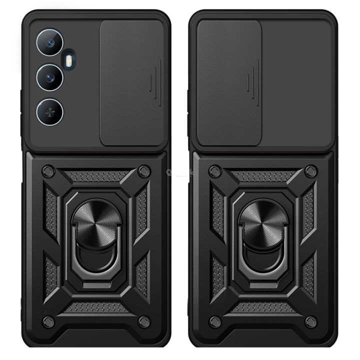 Quiberk%20for%20Realme%20C65%204G%20Phone%20Case%20Slide%20Camera%20Cover%20Magnetic%20Kickstand%20Hard%20Shockproof%20Armor%20Back%20Casing%20black%20Phone%20Case%20-%20Image%202