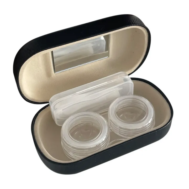 Solid%20Color%20Contact%20Lens%20Case%20Protective%20Korean%20Leather%20Solid%20Color%20Contact%20Lenses%20Companion%20Case%209.5*5.5*3.2cm%20With%20Mirror%20Leather%20With%20Mirror%20Large%20Care%20Box%20for%20Daily%20Use%20Travelling%20Makeup%20Routine%20Vision%20Care%20Fashion%20Statement%20-%20Image%202
