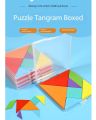 Wooden Tangram Puzzle Colorful Pattern Shape Creating Toy for Smart Intelligent Creative Kids Geometric Puzzle Educational Toy. 