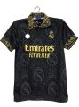 Real Madrid (With Embroidery) Premium Football Jersey Black 2023/24 - Golden. 