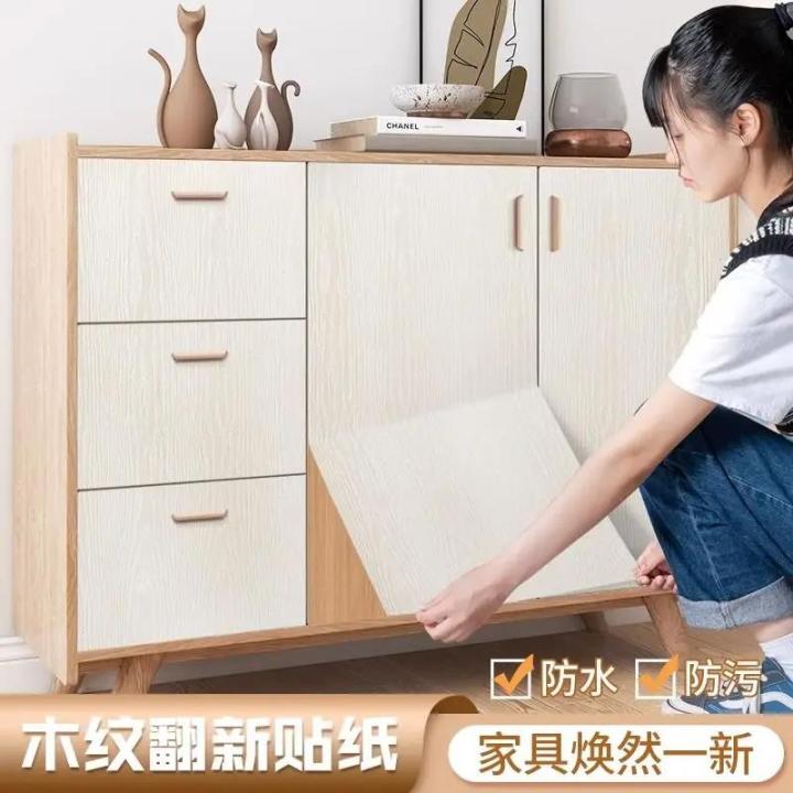 Self-Adhesive%20Wall%20Stickers%20Wood%20Grain%20Paper%20Furniture%20Cabinets%20Stickers%20Living%20Room%20Bedroom%20Walls%20Home%20Decoration%20Wallpapers%20-%20Image%204