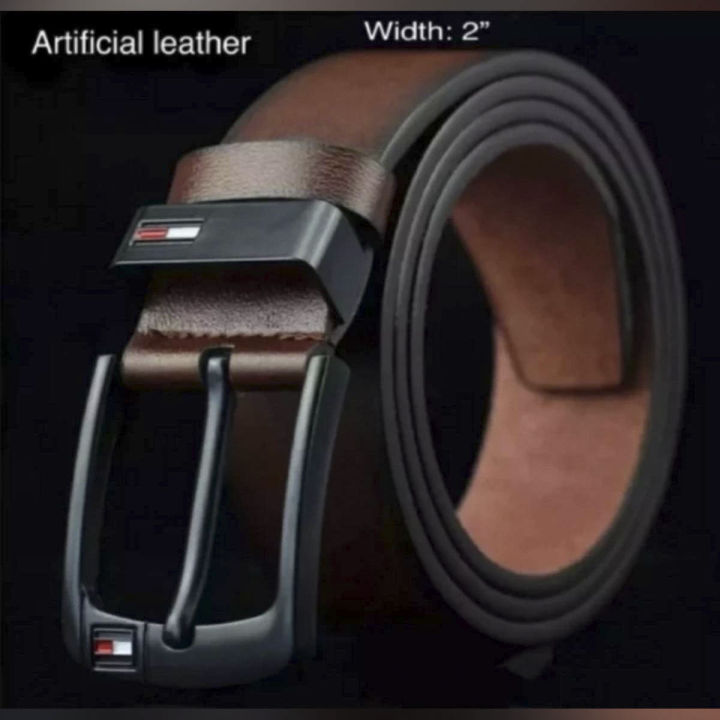 Stylish chocolate artificial leather belt for men - Belt For Men