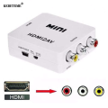 Hi Speed 1080P HDMI To AV CVSB L/R RCA Converter HDMI2AV Adapter Support NTSC PAL Output Standard HDMI Interface HD Video Box. 