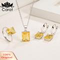 Carat Charm Ring Charming Bride Jewelry Rhinestone Necklaces Dangle Earrings Sets. 