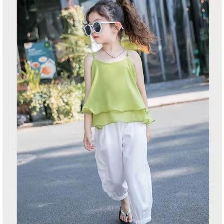 Girl Fashionable Summer two-pieces Set(3-7 yrs) dress for Baby Girl