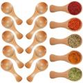 Small Wooden Spoons Mini Tasting Spoons Condiments Salt Spoons for Kitchen Cooking Seasoning  Coffee Tea Sugar 20Pcs. 