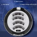2 Pair 3D Magnetic False Eyelashes Reusable Magnetic Eyelashes With 4 Magnetic Lashes Natural Eyelash Extension Makeup Tools.