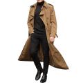 【Alien Alien】 British Style Trench Coat Men Double-breasted Lapel Windbreaker Western Style Male Long Jacket Outerwear Autumn 2021.