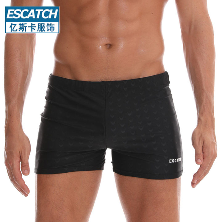 Men's Anti-Embarrassment Swimming Trunks Boxer Factory Direct Sales Beach Swim Trunks Large Size Shark Skin Adult Professional Swim Trunks Set