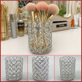 Nail art pen holder crystal glass storage box European and American desktop barrel fashion makeup brush round ornaments wholesale. 