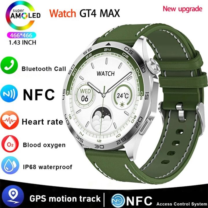 For HUAWEI WATCH GT4 Pro Max Smart Watch Men Heart Rate NFC 466*466 AMOLED HD Screen Always Display Bluetooth Call SmartWatch