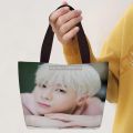 Astro Moonbin Print Handbag Women Casual Linen Totes Underarm Top Handle Bag Lady Shopping Lunch Travel Bags. 