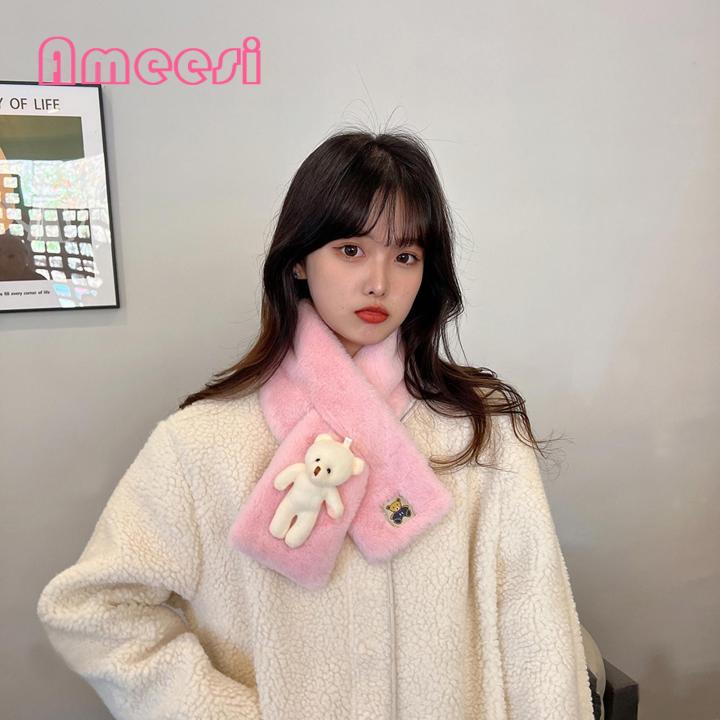 Ameesi%20Collar%20Scarf%20Cartoon%20Bear%20Doll%20Autumn%20Winter%20Women%20Neck%20Warmer%20Collar%20Scarf%20-%20Image%203