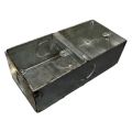 Two Gang Steel Junction Box For Electrical Wiring Sqaure Edge Silver Metal Wall Mount Switch Back 2 Part 2Gang. 