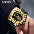 Sanda Men's Watches Sports 50M Waterproof Digital Wristwatch for Male Clock Stopwatch Men's Watch 9010.