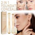 New Double-headed 2 In 1 Foundation And Concealer Highlighter Foundation Contouring Stick Moisturizing Brightening Z0z5.