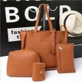 (New)4pc Women Emboed Leather Handbag Lady Houlder Bag Tote Pure Meenger atchel et. 