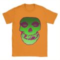 Misfits Glow Skull T-Shirts Men Fun Pure Cotton Tee Shirt Crew Neck Short Sleeve T Shirt Plus Size Tops.