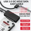 Sata to USB Data Cable USB 3.0 - Supports both Desktop and Laptop HDD 2.5 and 3.5 inch with extra 12v power port.