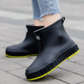 Fashionable Japanese rain boots Ladies wear short rain boots for kitchen work waterproof shoes rubber shoes galoshes trendy outdoor wear.