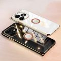 New Phone Case For Tecno Spark Go 2024 Cover Soft 6D Electroplating Antioxidant Ring Bracket Attraction for Tecno Spark Go 2024 Case. 