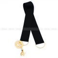 Black and Gold Buckle Ladies Belt - Stylish Black Strap with Golden Buckle, Perfect for Jeans and Dresses. 