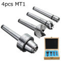 4pcs MT1 Wood Lathe And Drive Spur Cup MT1 Arbor with Wooden Case. 