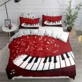 Piano Keys Comforter Cover Rotating Musical Notes Duvet Cover Tie Dye Bedding Set for Kids Boys Girl Music Polyester Quilt Cover. 