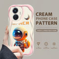 YYDS for Vivo T1 Pro 5G T1 5G Back Cover Colorful Astronauts Case Cream Texture Wavy Edge Soft Silicone Mobile Cover. 