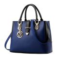 Korean Style Fashion Women's Handbags Contrast Color PU Leather Large Capacity Satchels Bags Female Casual Shopping Shoulder Bag. 