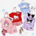Kids Boys Girls Summer Cartoon Print Short Sleeve T-Shirt Tops with Shorts Toddler Baby Clothing Sets Kitty Kuromi Kids Outfits.