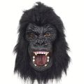 Latex Vivid Gorilla Mask With Wig, Funny Angry Gorilla Latex Mask,Ugly Cute Full Face Mask Halloween Cosplay Costume Party Prop.