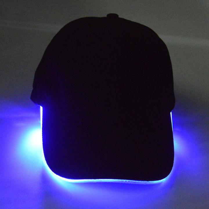 Unisex LED Light Cap Baseball Caps Luminous Optical Fiber Peaked Cap Stage Flashing Hip-Hop Caps Bright Glow In Dark Sport Hat
