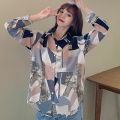 Hong Kong Style Long Sleeve Shirt Women's Spring and Autumn Korean Style Loose Design Retro Hong Kong Style French Sweet Gentle Shirt Fashion.