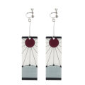 Fashion Acrylic Tanjiro Earrings Demon Slayer Earrings Anime Cosplay Props Hanafuda Drop Long Earrings for Women Girls Jewelry.