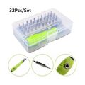32 In 1 Multipurpose Screwdriver kit Electronic Repair Tool - Green & Silver. 