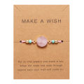Friendship Women Make A Crystal Natural Stone Quartz Bracelet Stars Moon Gold Alloy Adjustable Paper Card Bracelet.
