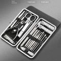19PCS Nail Clipper Set Stainless Steel Manicure Cutter Trimmer Ear Spoon Nail Clipper Professional Pedicure Nail Scissors Tool Abandon Abandon.
