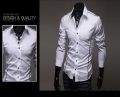 New Fashion Men Slim Fit Dress Shirt Button Down Casual Long Sleeve Regular Gentleman Top Shirts Black White Gray. 