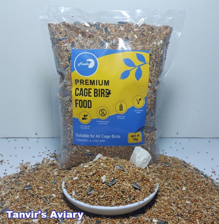 Feedo Premium Cage Bird Food For Cockatiel and Lovebirds-1kg