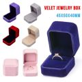 Square Velvet Jewelry Box Ring Holder -Gift Packaging- Marriage Storage Organizer -Earring Display Wedding. 