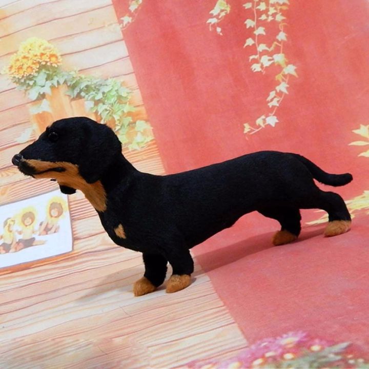Home Decoration Kids Realistic Child Gift Handcrafted Pet Dachshund Simulation Toy Animals Stuffed Toy Dog Model