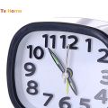 [TS] Round Analog Clock Bedside Non-ticking Alarm Clock Snooze Function for Daily Use. 