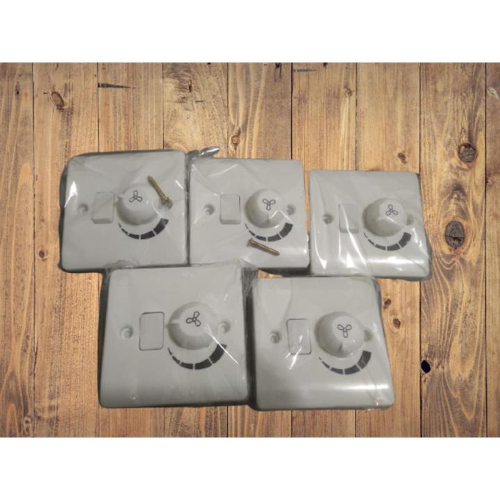 ( 5Pic ) Fan Regulator Dimmer Economy With Switch White - Remote Control Switch